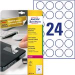 AVERY ZWECKFORM - Etykiety zabezpieczające - plomby, A4, 20 ark./op., Ø40 mm, białe, poliestrowe - L6112-20