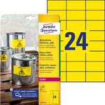 AVERY ZWECKFORM - Etykiety Heavy Duty, A4, 20 ark./op., 70 x 37 mm, żółte, poliestrowe - L6131-20